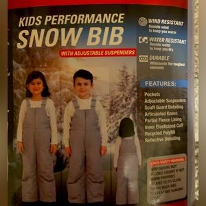 New Gerry Kids Performance Snow Bib Pants Adjustable Suspenders Gray 3T